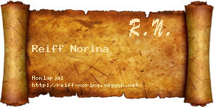 Reiff Norina névjegykártya